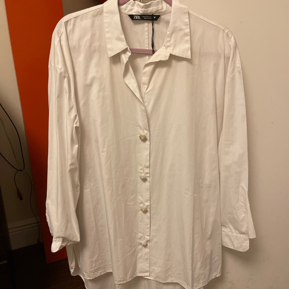 Zara shirt white en oversize
